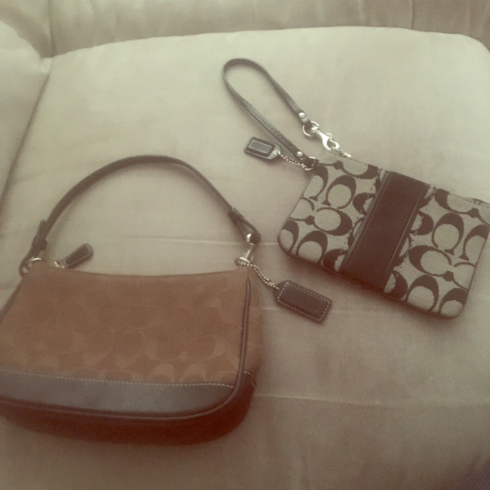 New Authentic Coach Demi bag & black wristlet